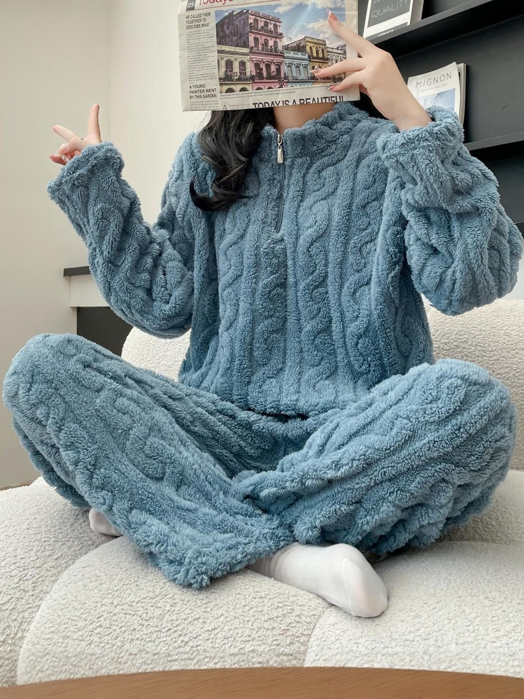 Lugo Women Long Sleeves Wool Blend Sweater Co-Ords