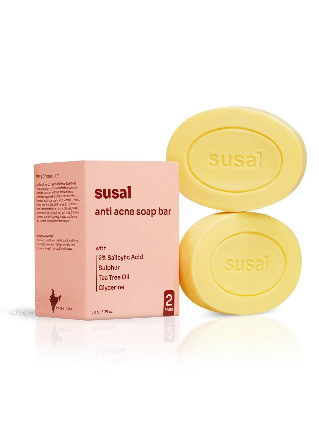 Susal Set Of 2 2% Salicylic & Sulfur Soap For Body Acne - 75 g Each