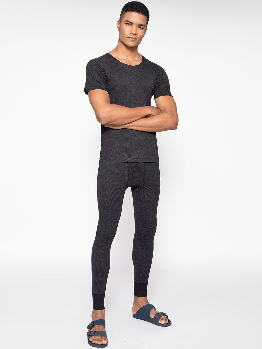 MACHO Men Round-Neck Ribbed Thermal Top