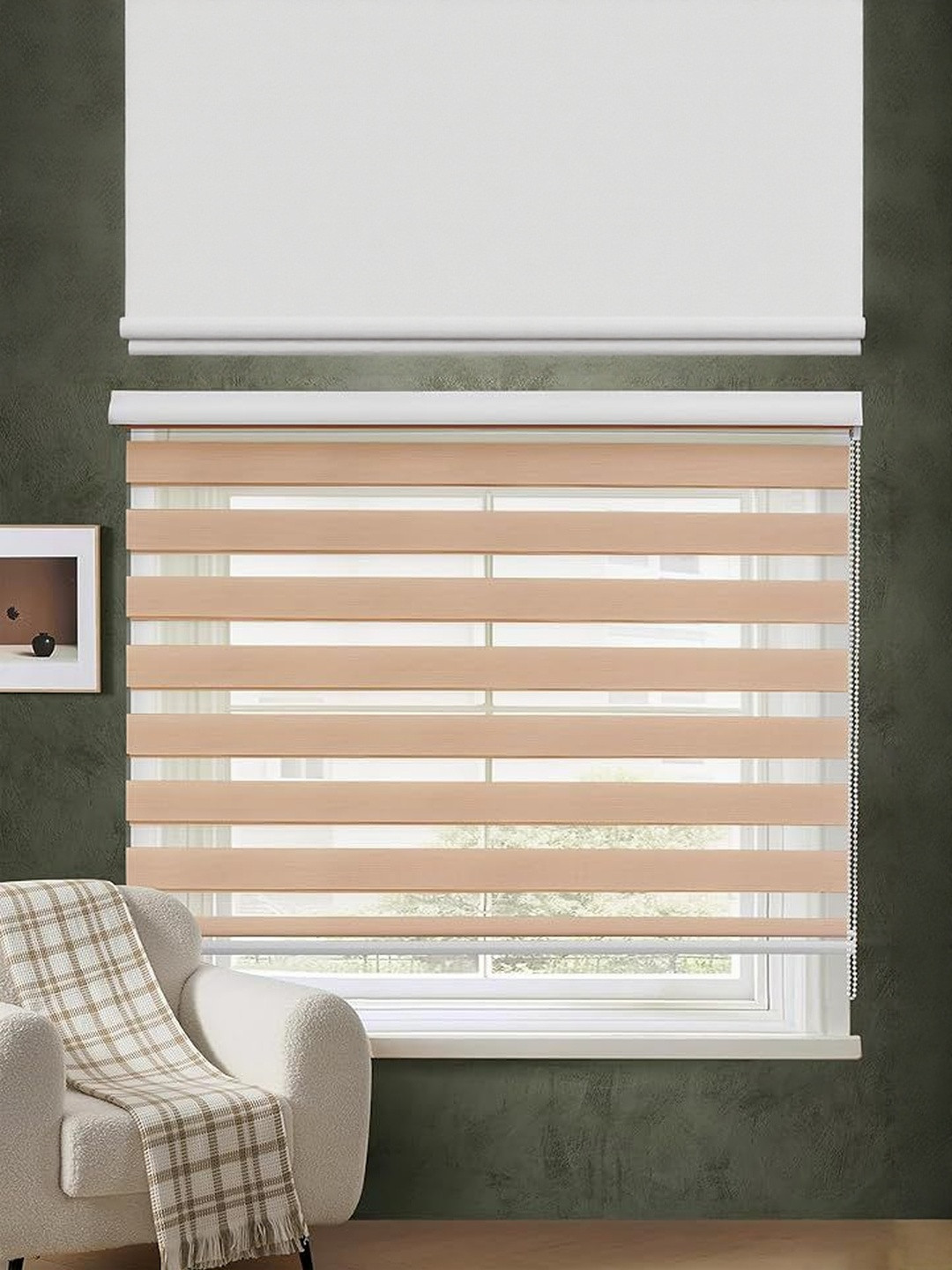 dreamangel fashion Cream-Coloured Adjustable Waterproof Window Curtain