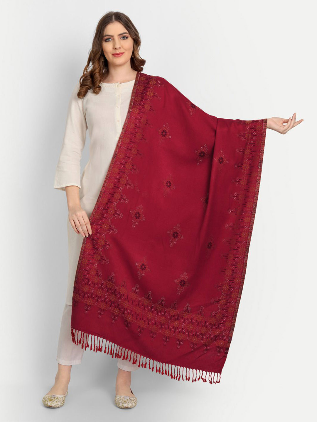 Hemkunt Fabric Women Woven Design Stole