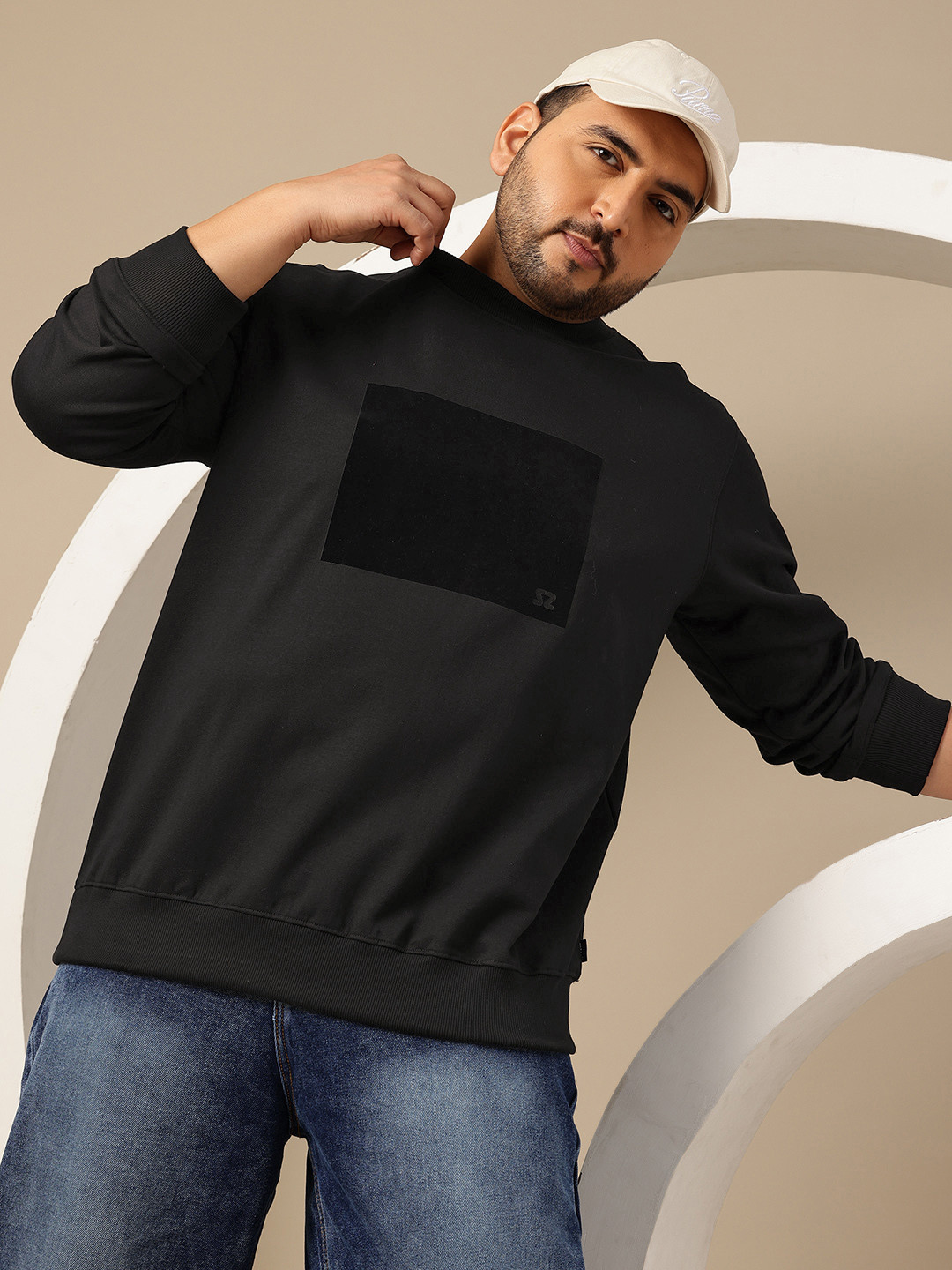 Sztori Plus Size Patchwork Sweatshirt