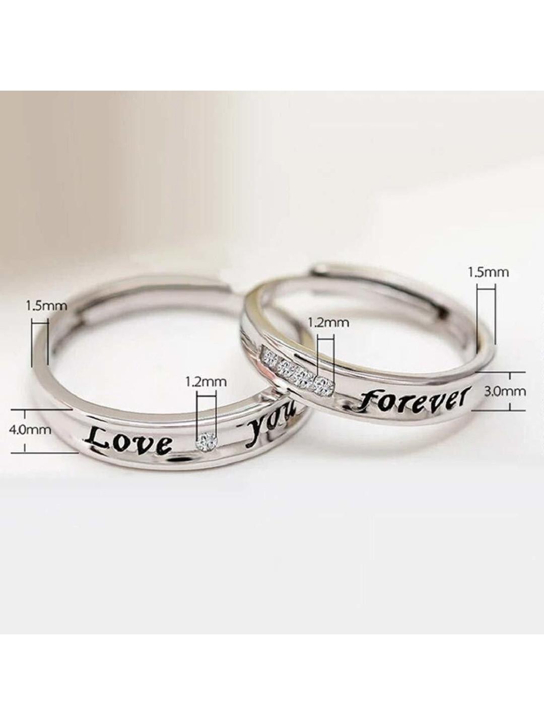 Teeragaj Set Of 2 Stones Studded Couple Flinger Rings