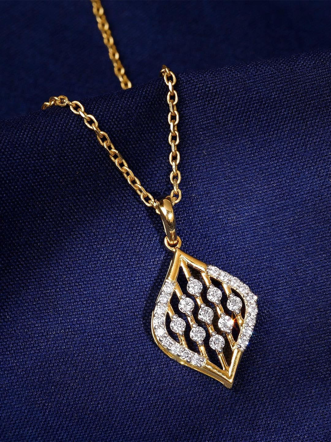 GIVA Women Gold Breezy Bling Lab Grown Diamond Pendant