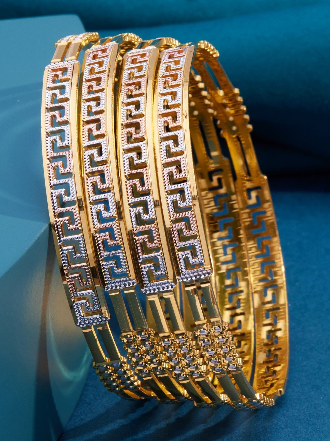 Divastri Set of 4 Gold Plated Bangles