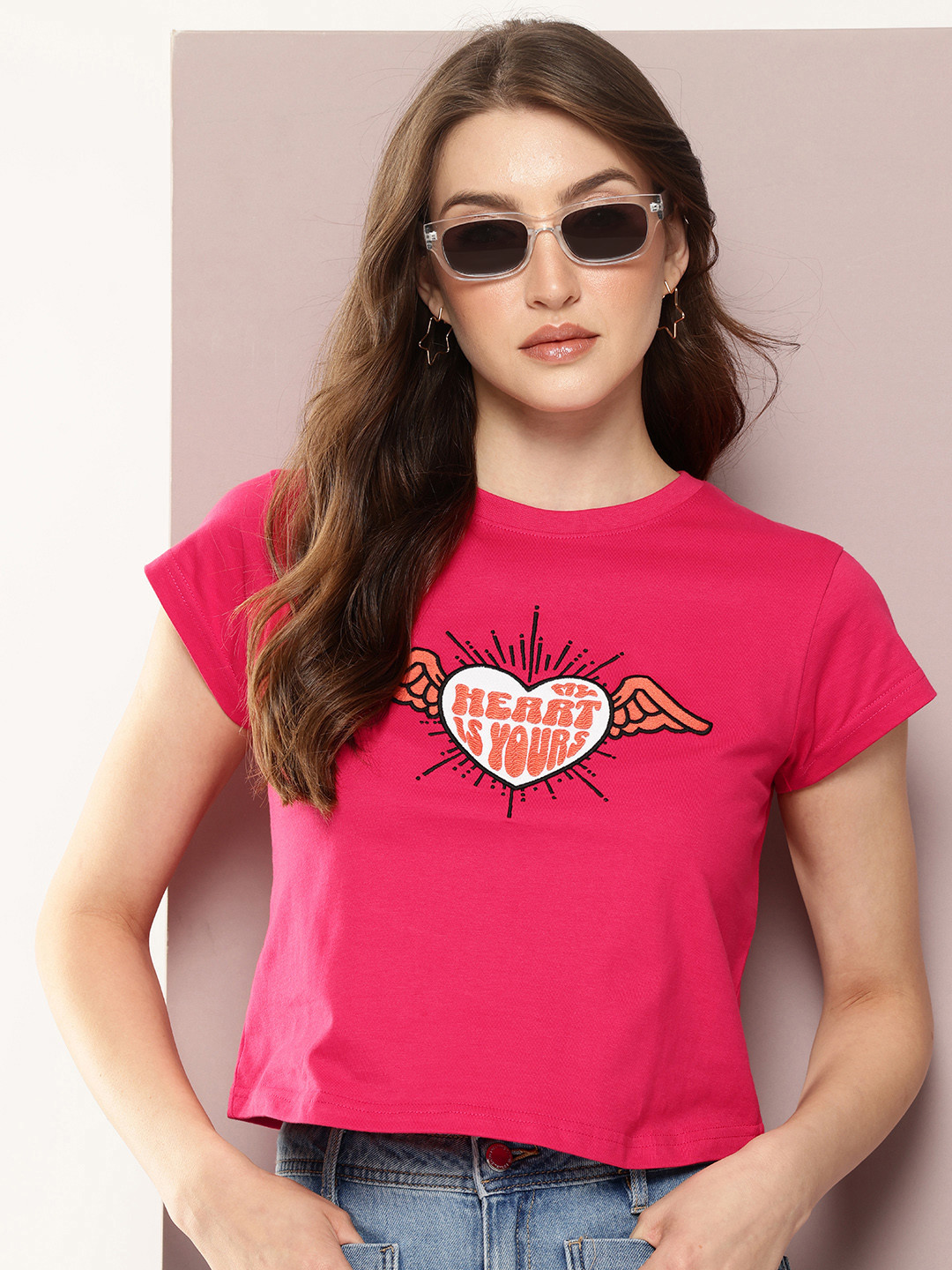 DILLINGER Womens Regular Cropped Embroidery Tshirt