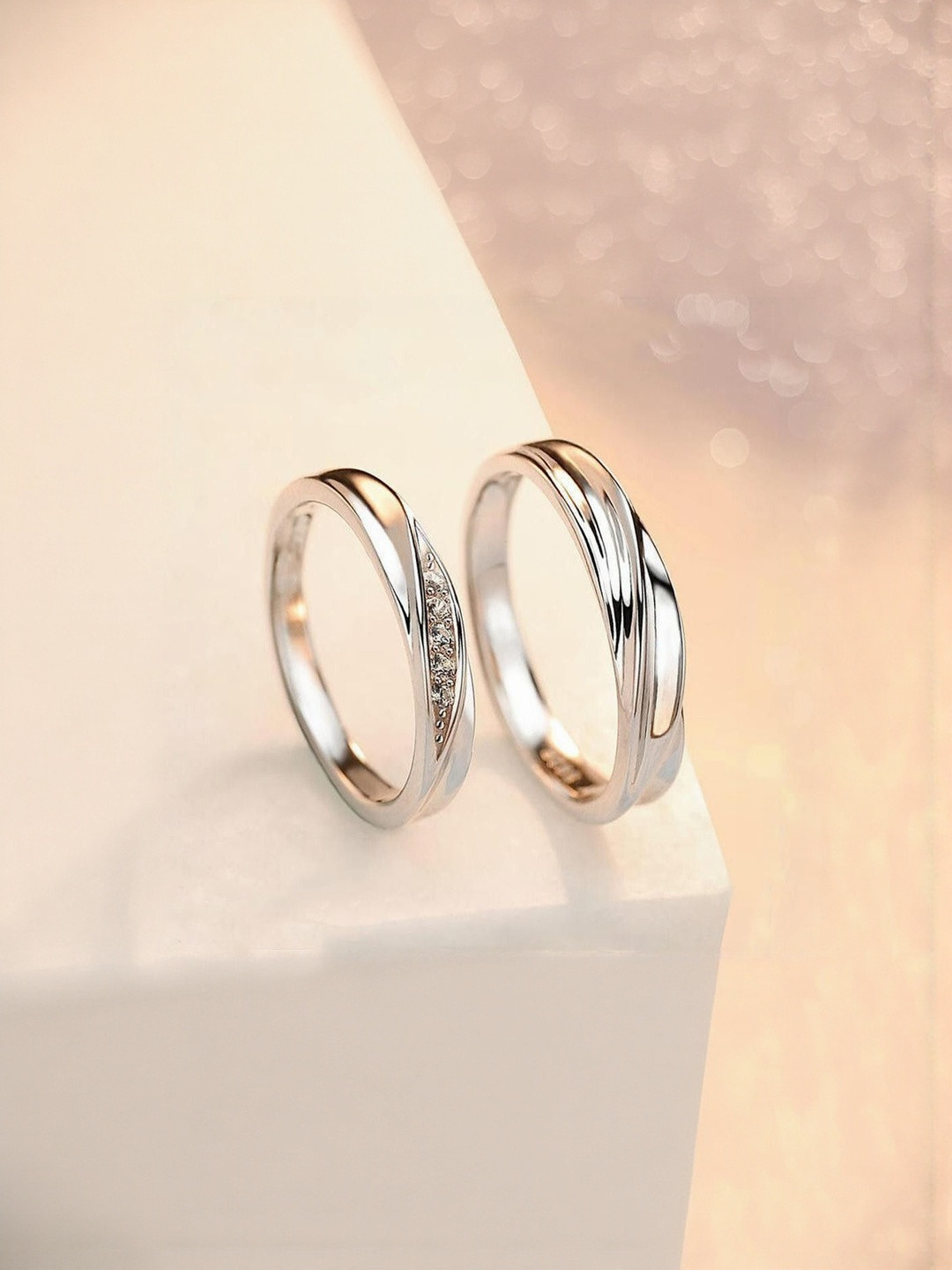 Teeragaj Set Of 2 Stone Studded Finger Ring
