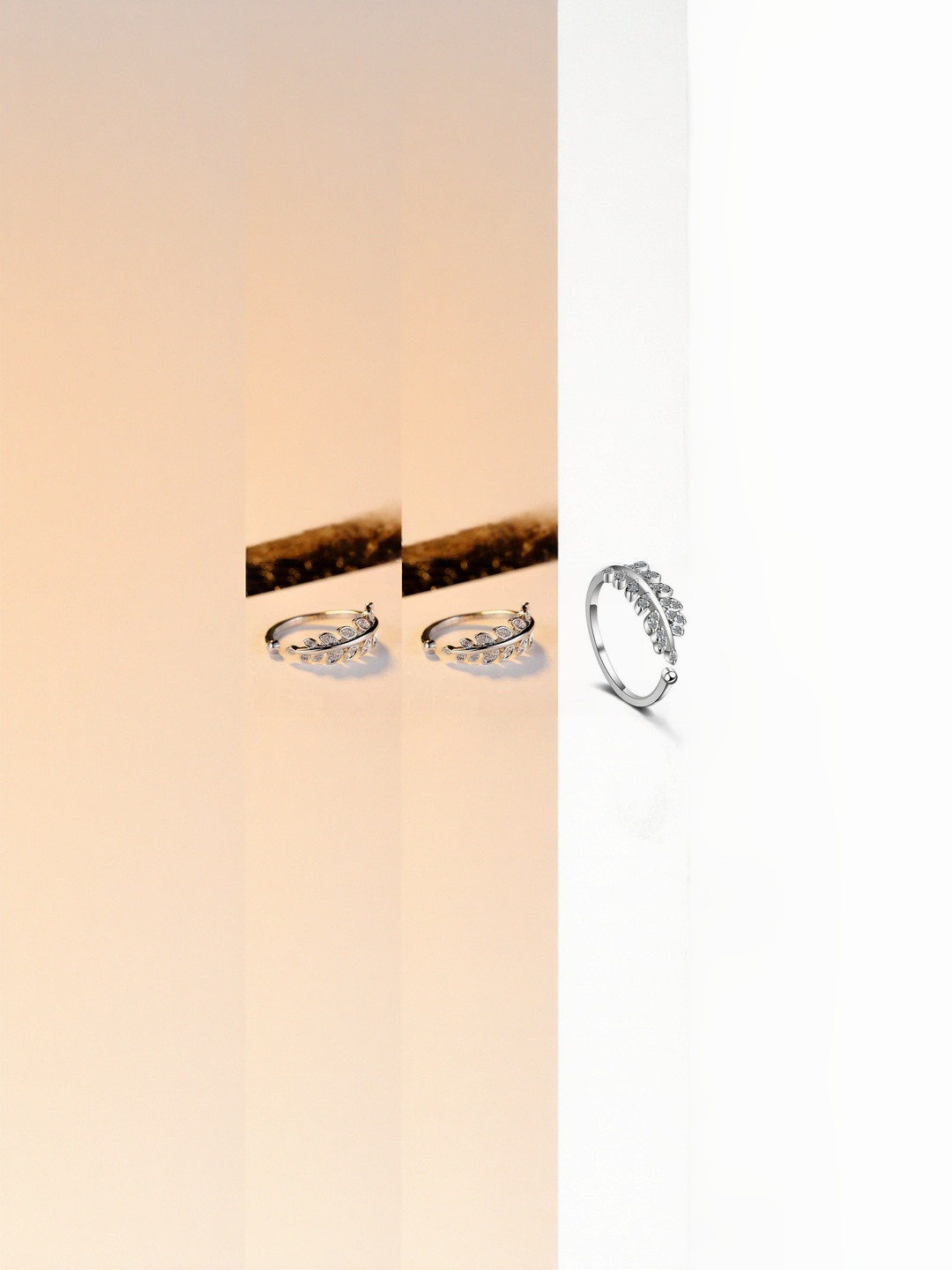 J.S ENTERPRISES Unisex Artificial Stones Studded Leaf Design Toe Ring