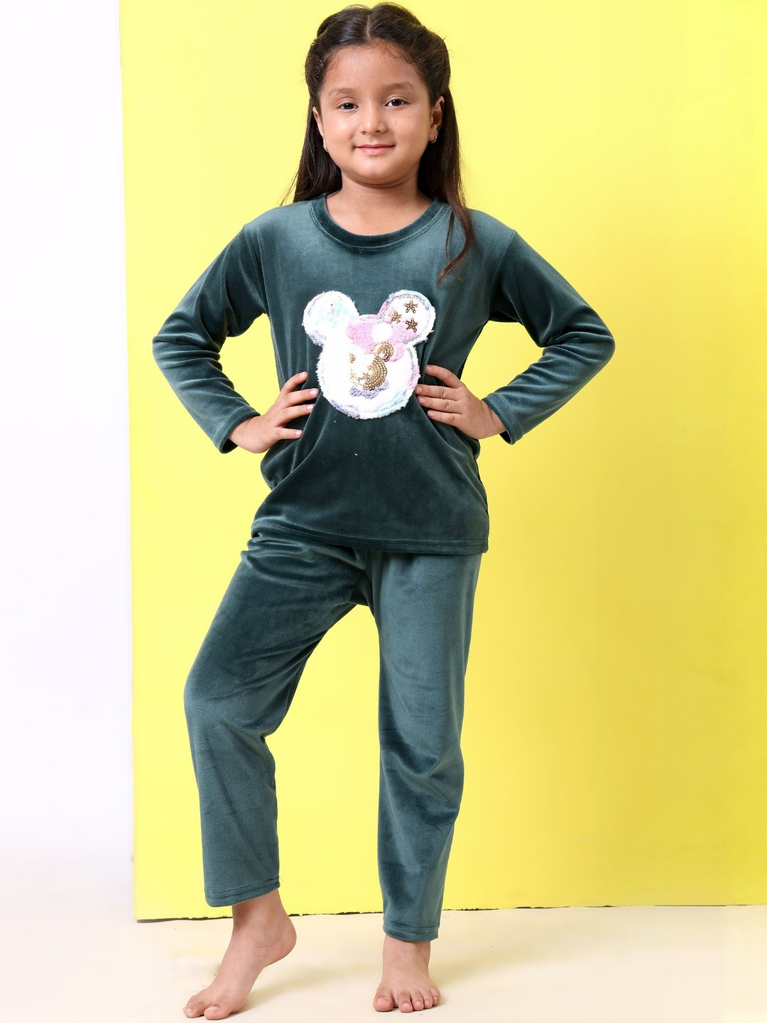 AVYAY Kids Printed Top & Pyjamas Night suit