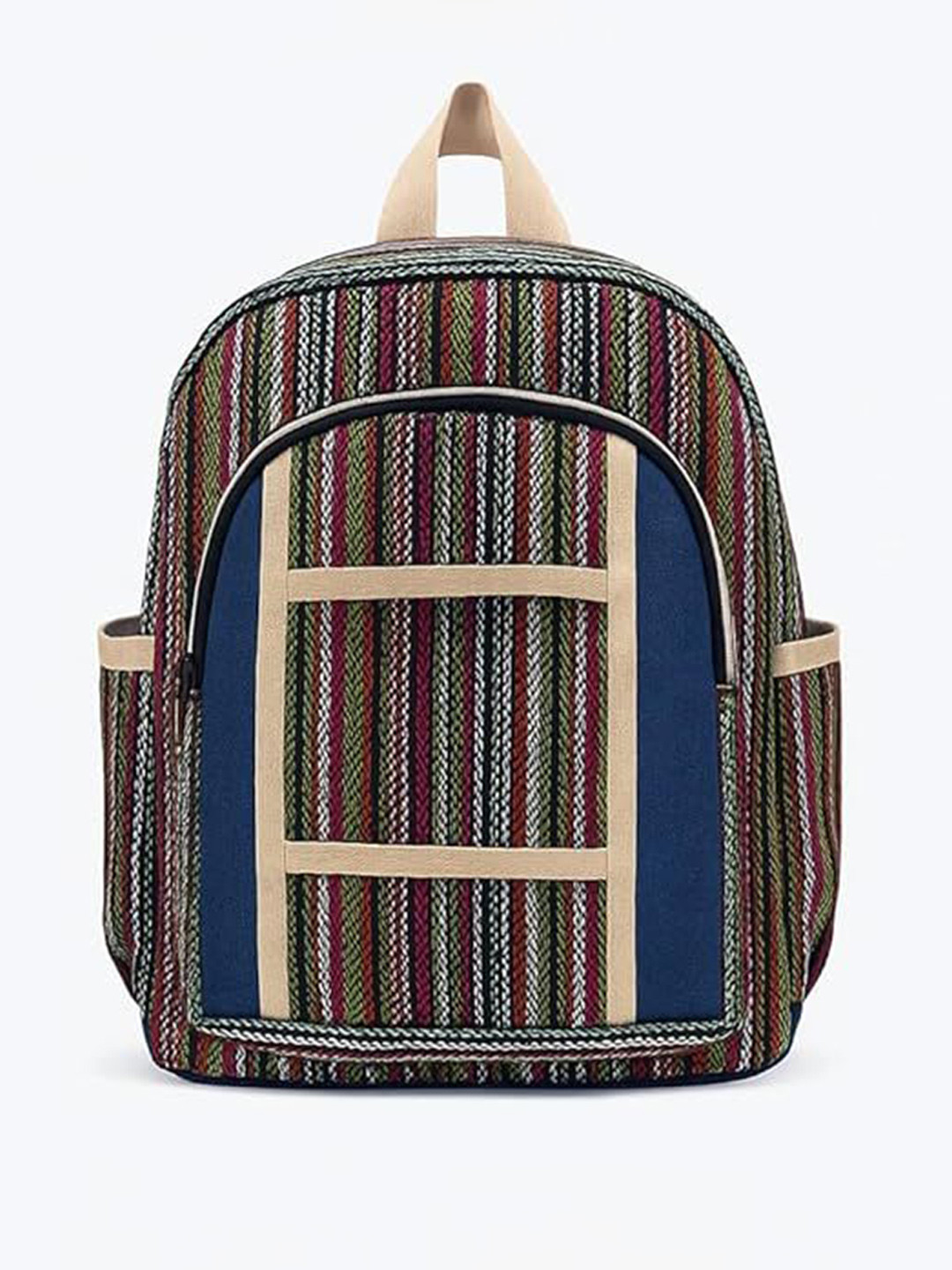 The Purani Jeans Women Striped Non-Padded Sternum Backpack