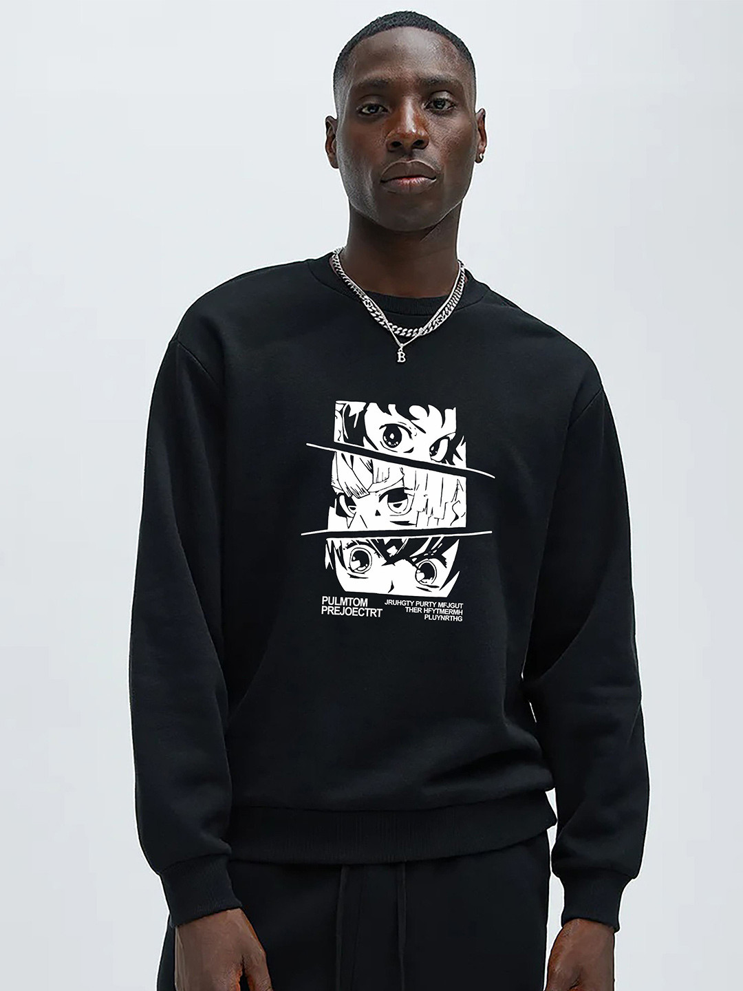 BRIEF CHICKADE Men Anime Graphic Printed Round Neck Long Sleeve Sweatshirt