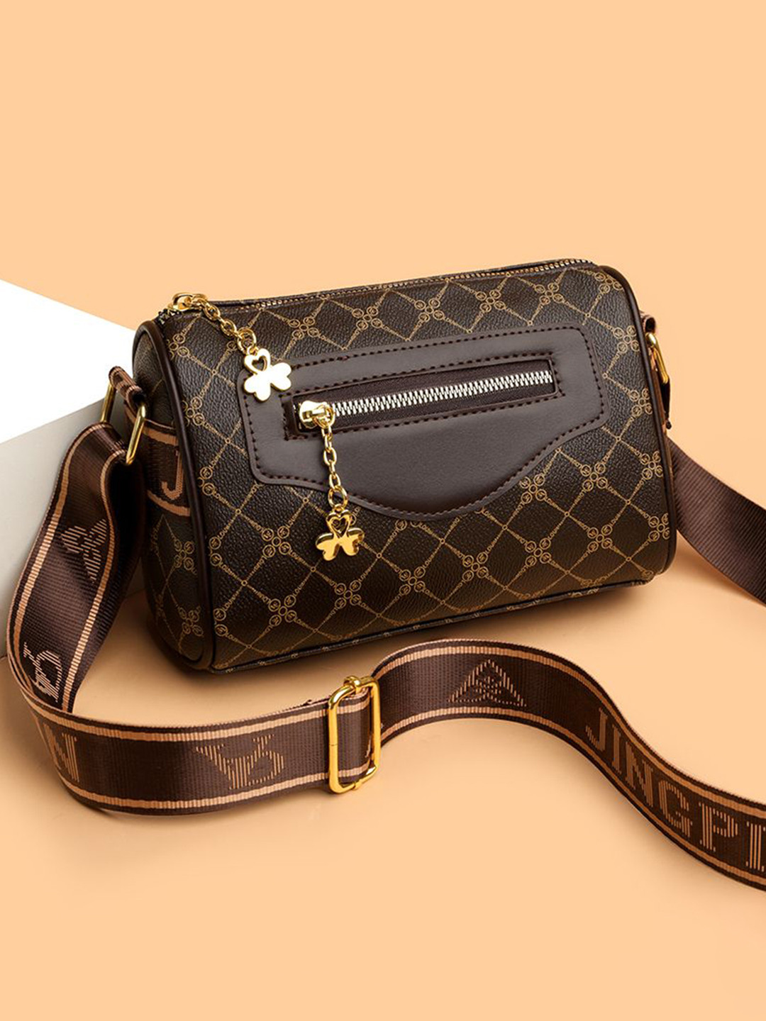 Diva Dale Women Brand Logo Printed Structured Sling Bag