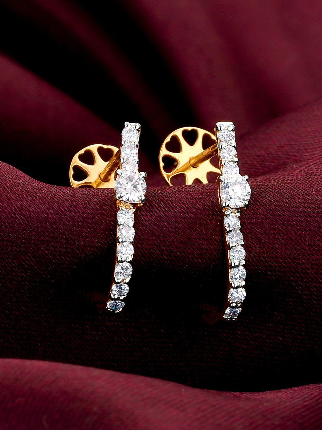 GIVA BIS Hallmark 18KT Gold Forever Loved Diamond Earrings-1.148 gms