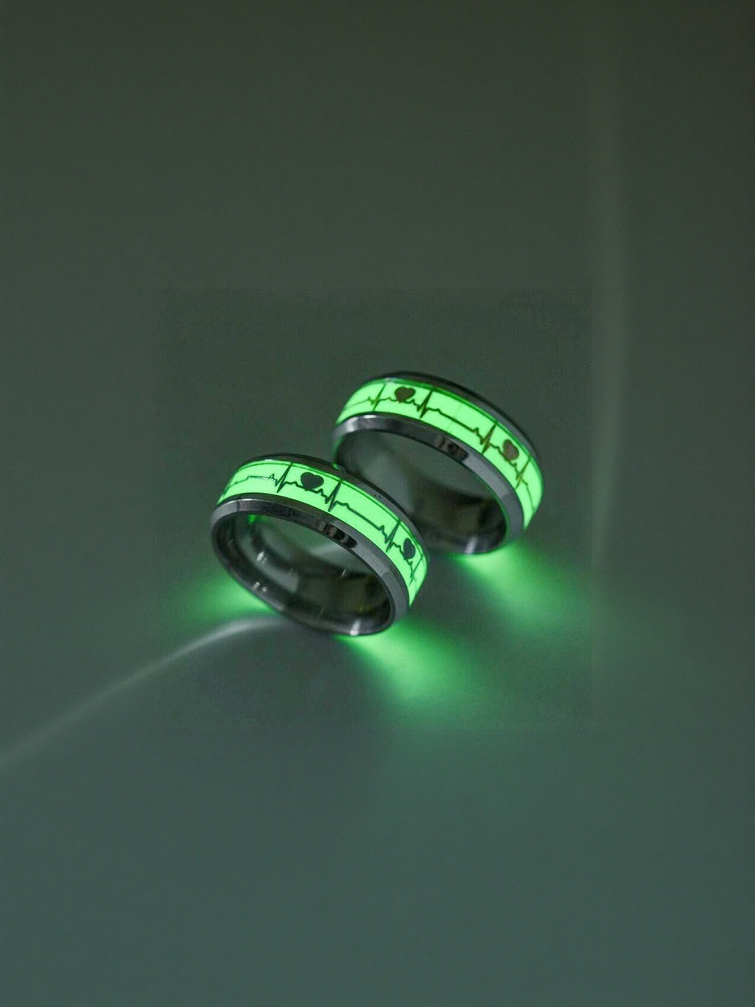 Teeragaj Set Of 2 Stainless Steel Radium Designed Ring