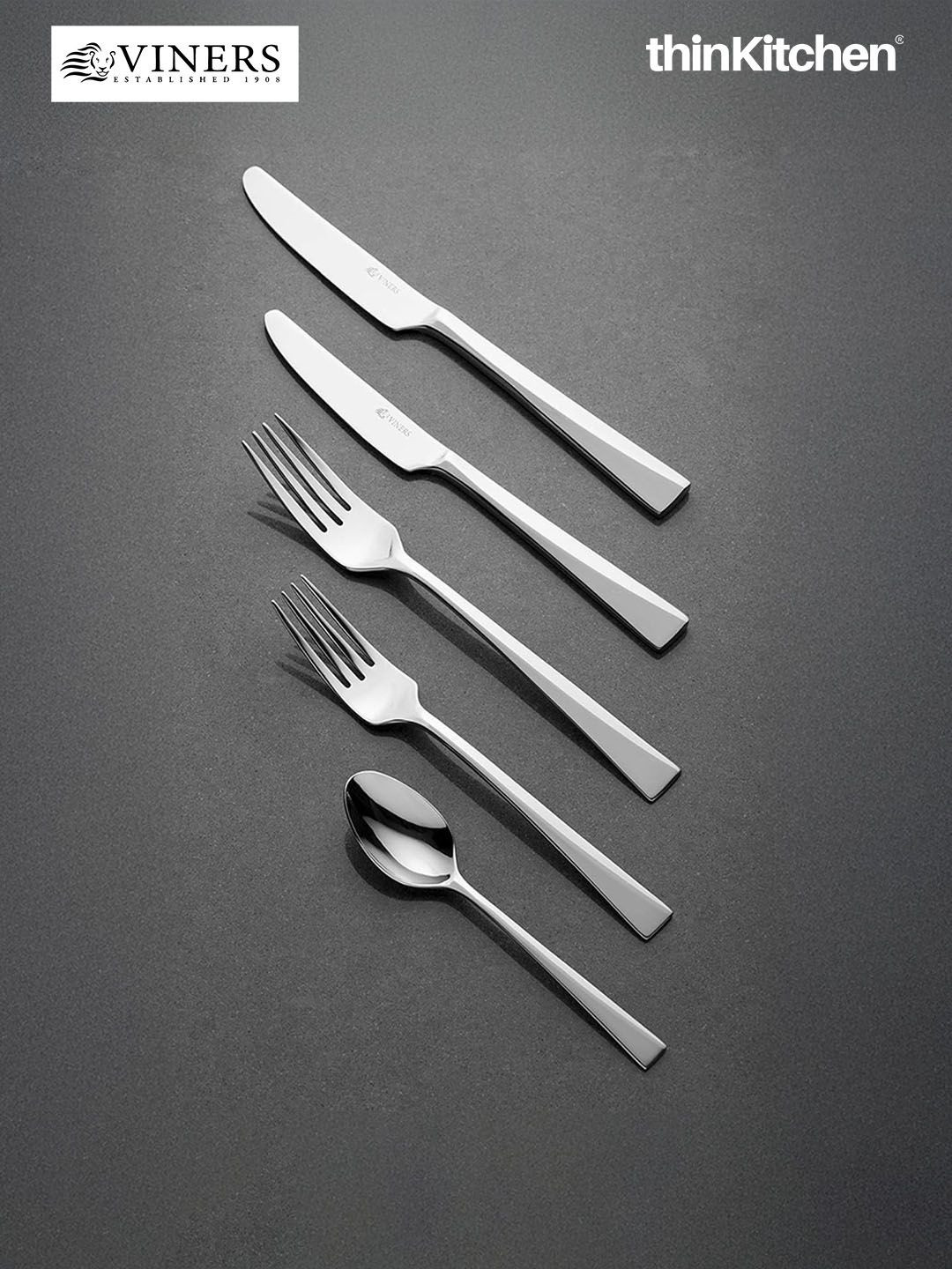 Viners 16 Pieces Silver-Toned Stainless Steel Cutlery