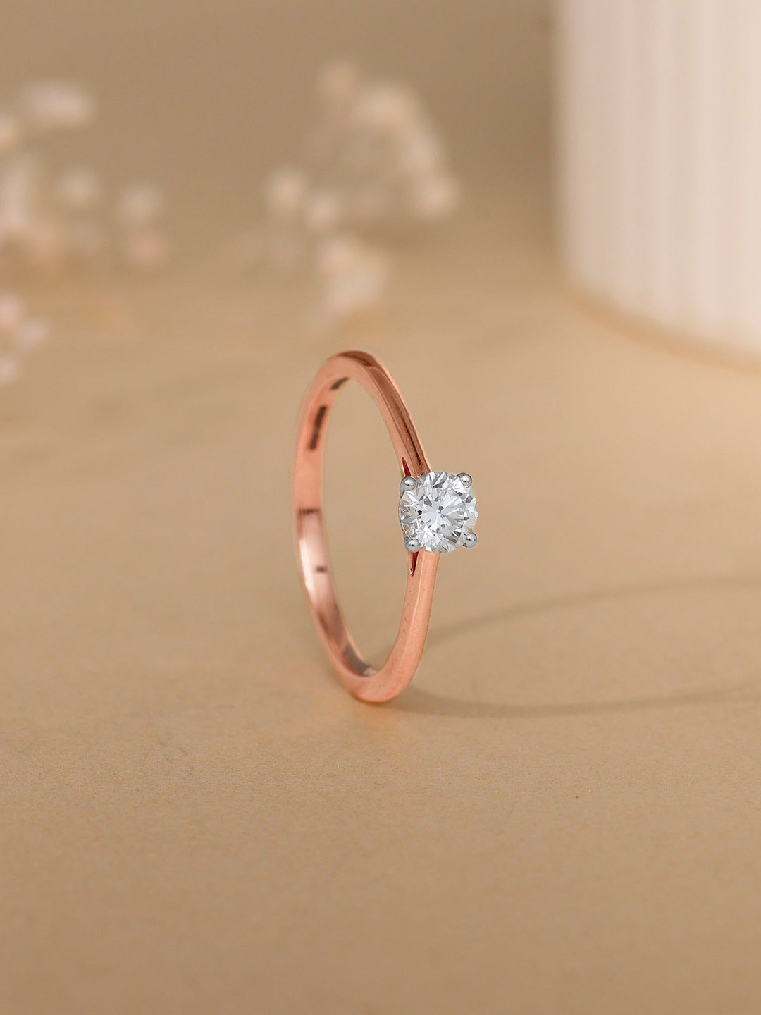 GIVA Women Rose Gold Ring Diamond-1.989 gms