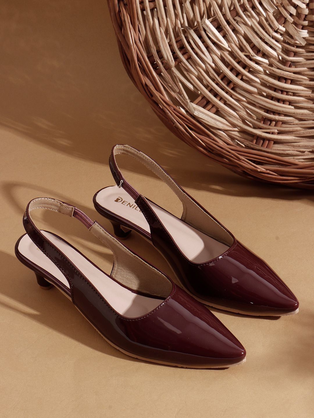 Denill Pointed Toe Kitten Heel Sandals