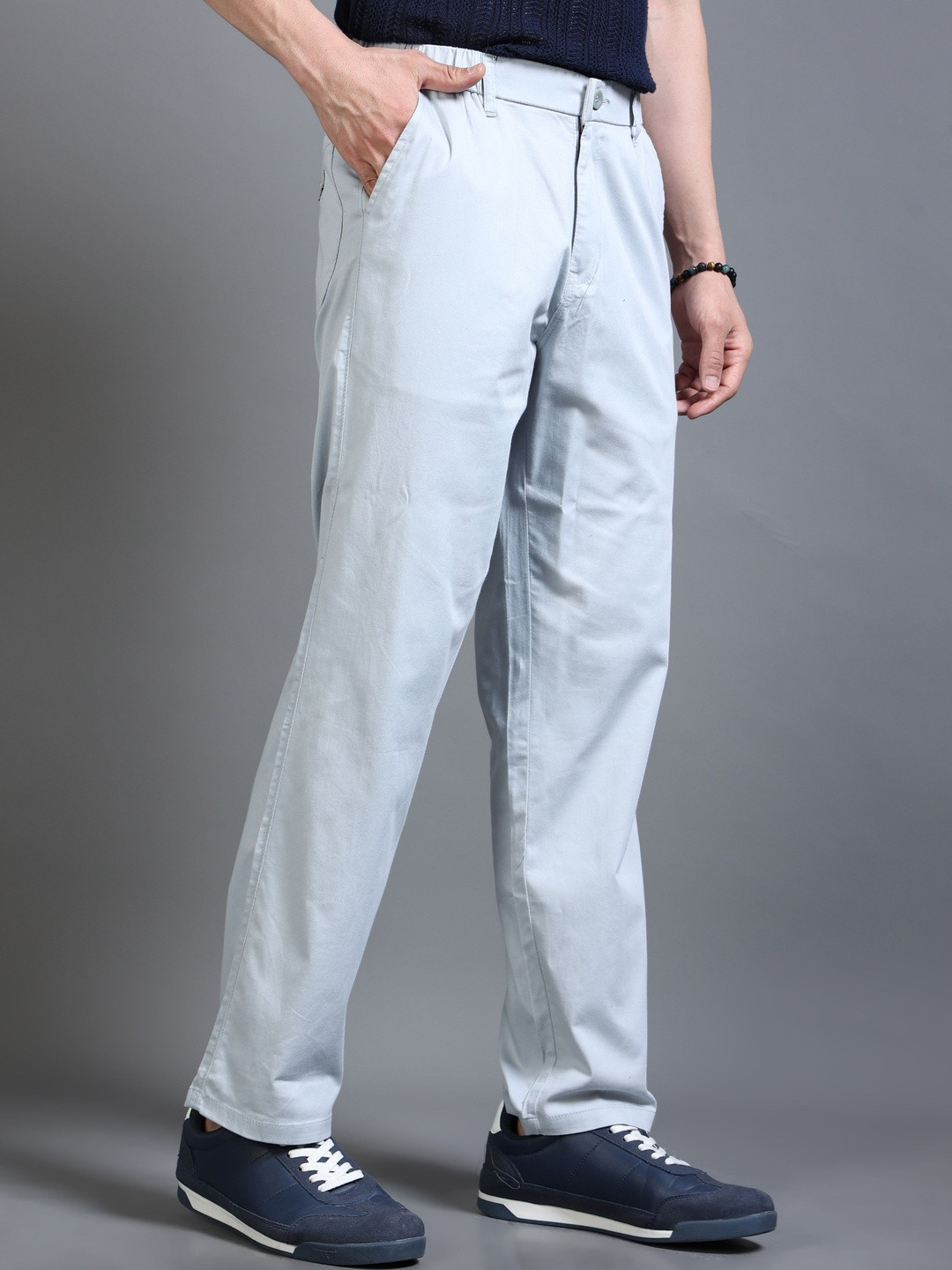 Kolor Fusion Men Solid Relaxed Fit Smart Chinos Trousers