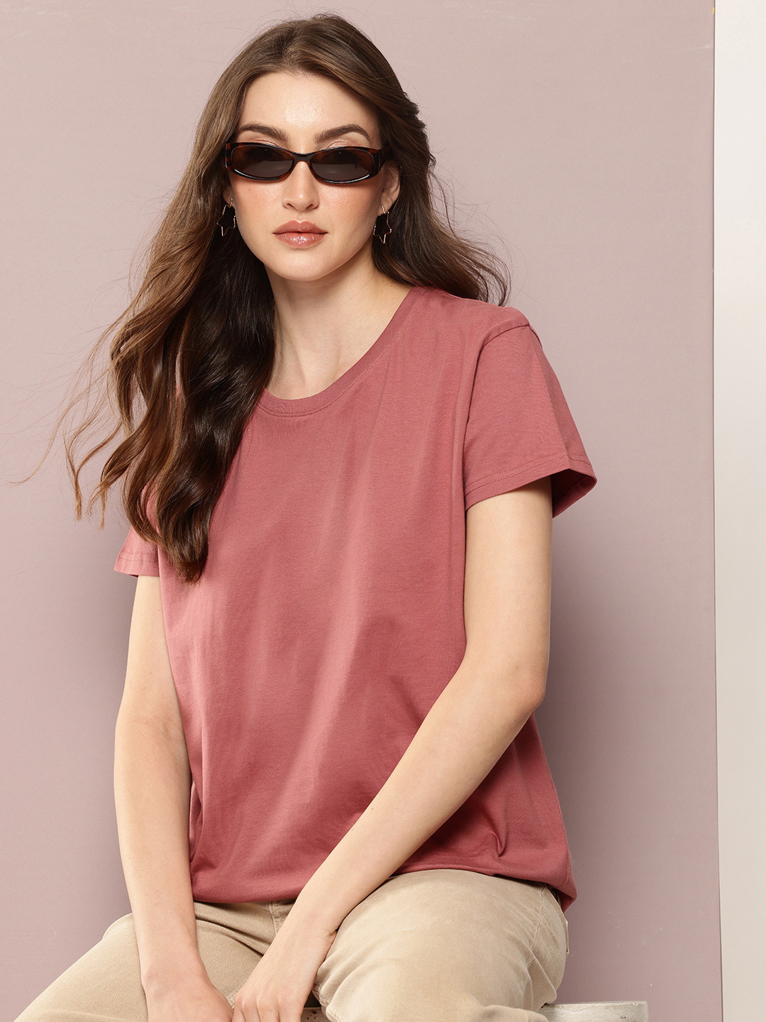 DILLINGER Womens Boxy Regular Plain Tshirt