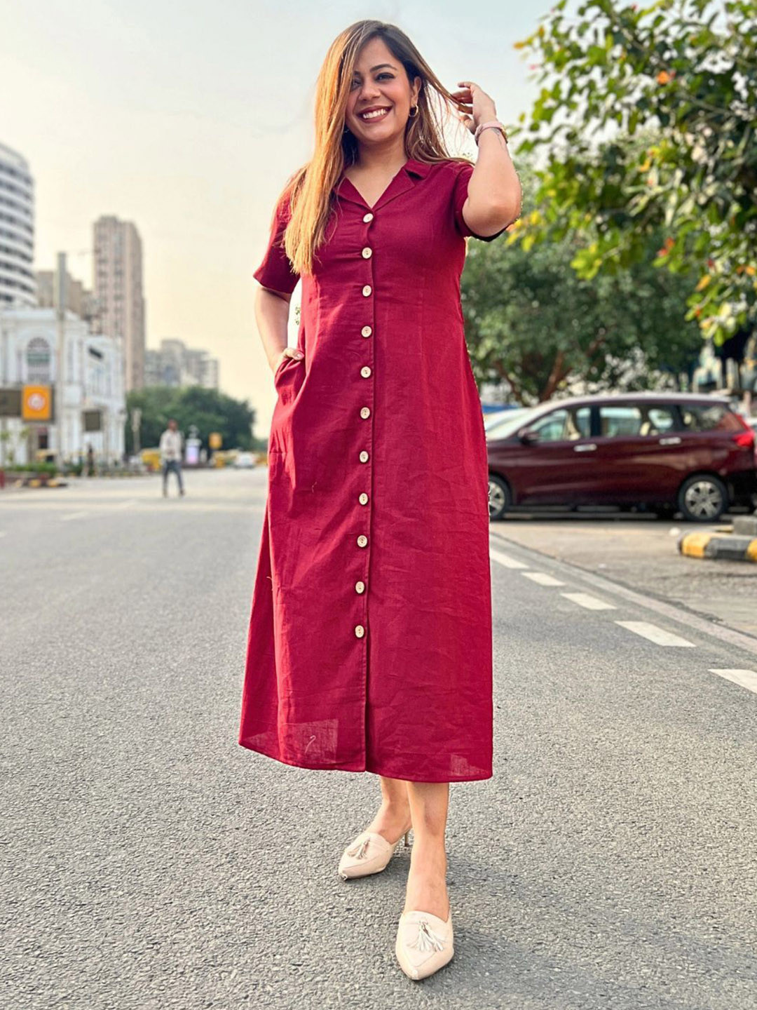 The Svaya Shirt Midi Dress