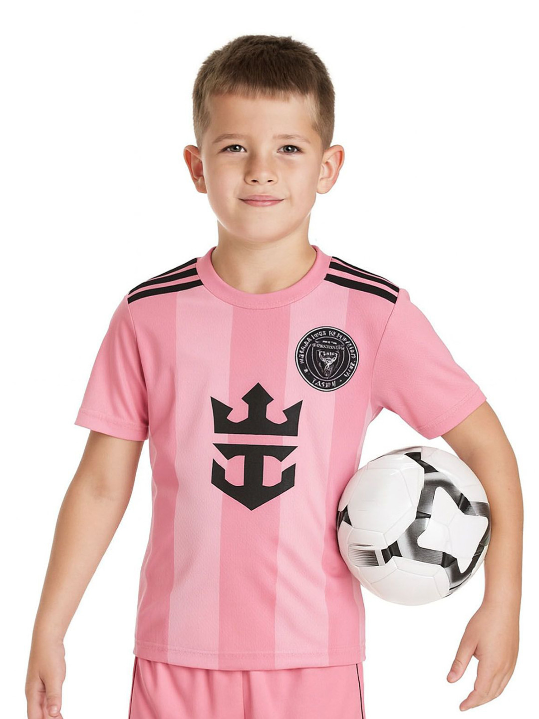 dostitch Boys Leonardo Messi 10 Pink Football Jersey