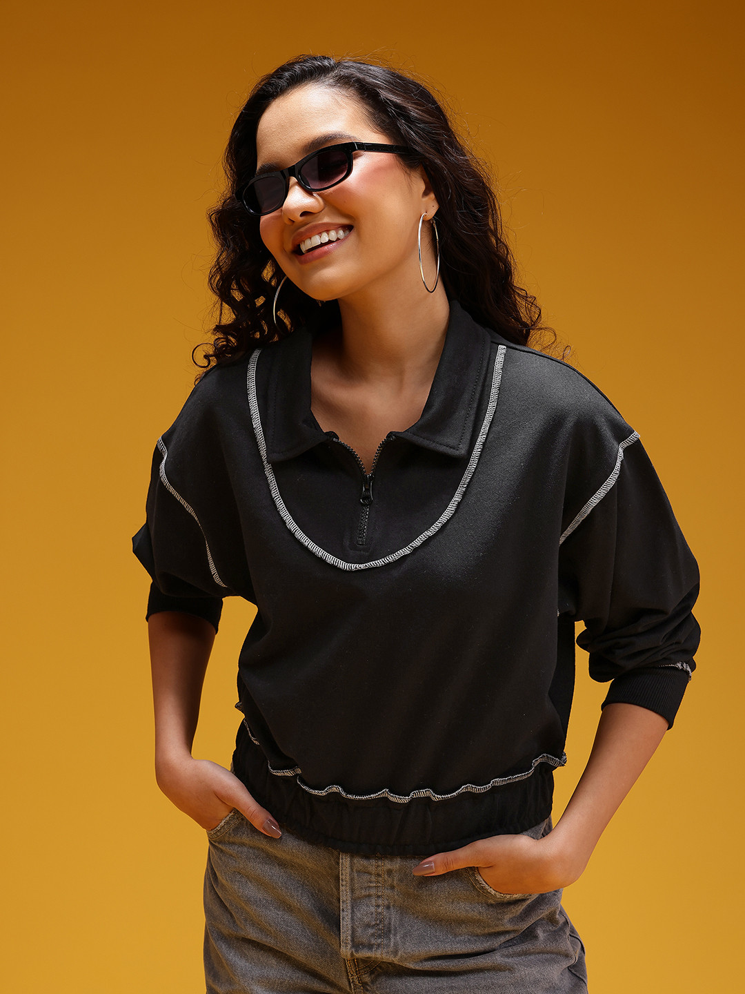 HERE&NOW Contrast Stitch Sweatshirt