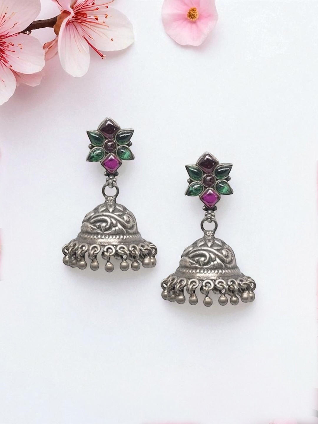 925 Sterling Silver Jhumka Earrings