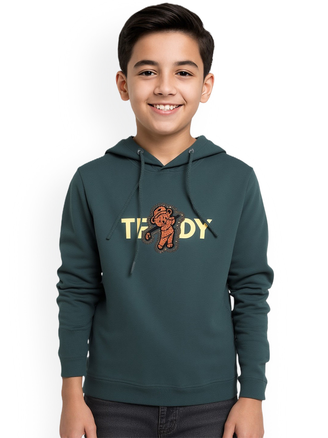 CAVIO Boys Graphic Print Cotton Hooded Pullover Sweatshirt