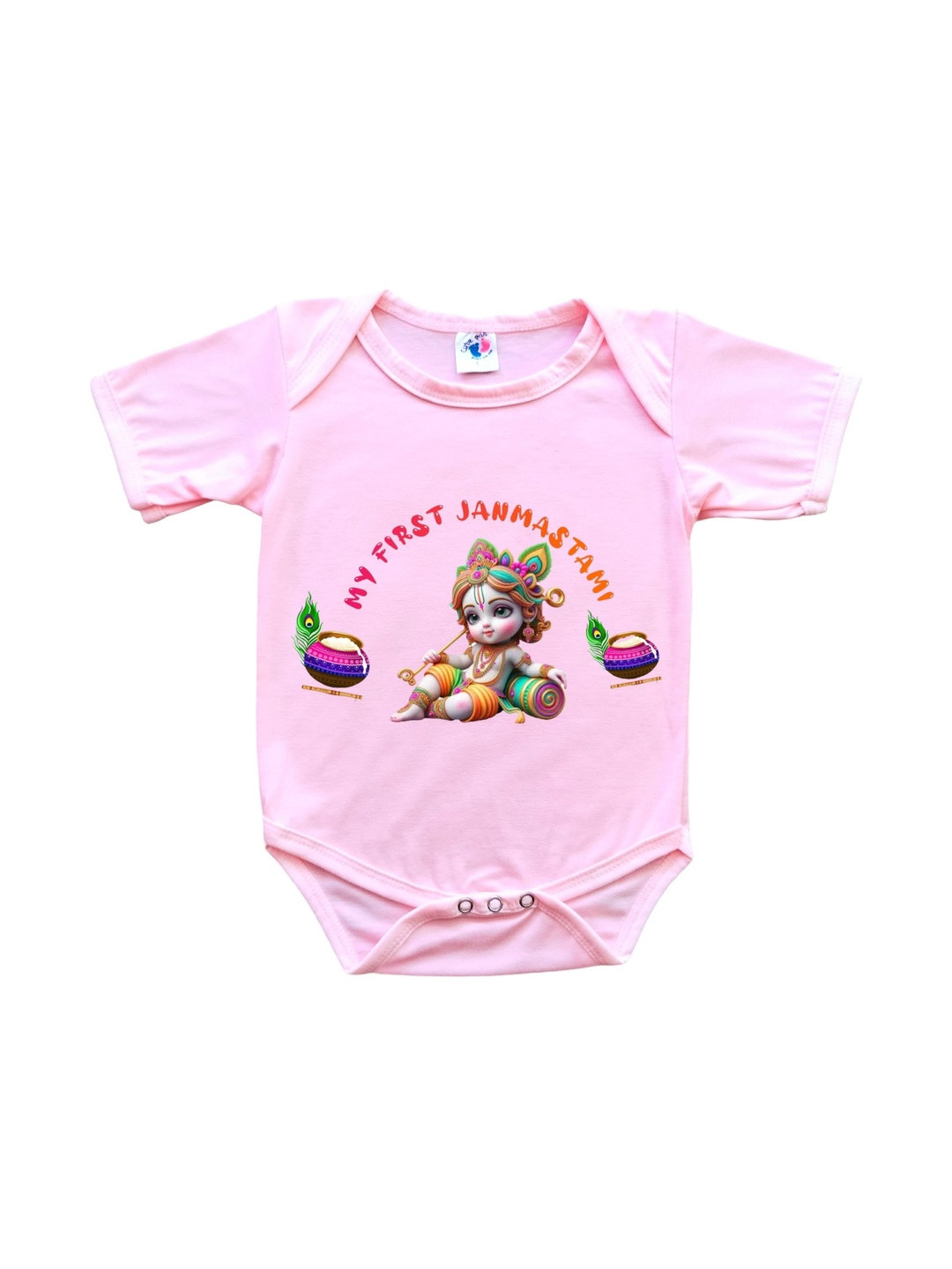 Cute Pals Infants My First Janmashtami Shree Krishna Printed Cotton Bodysuits