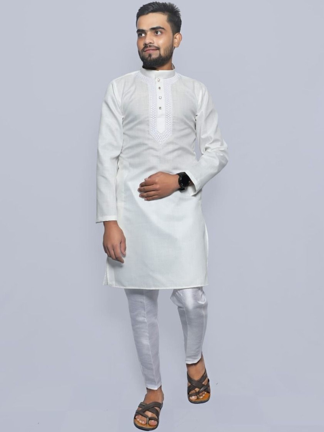 SIHORASUN Men Regular Pure Cotton Kurta with Trousers