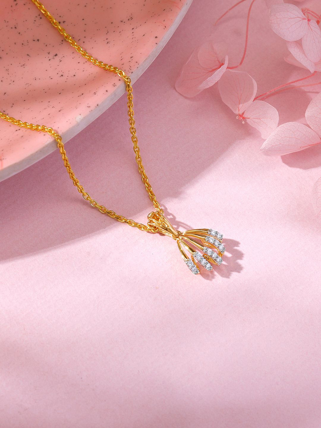 GIVA 14K Gold Diamond Pendant