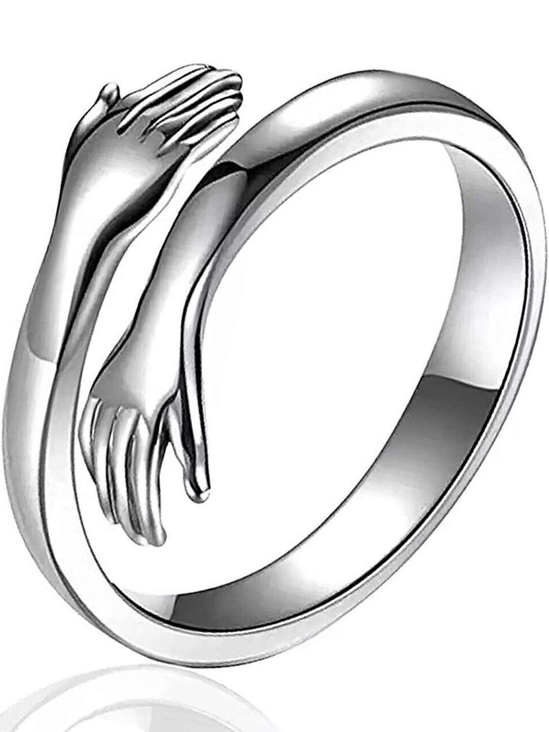 J.S ENTERPRISES Unisex Silver Stainless Steel Hug Design Toe Ring
