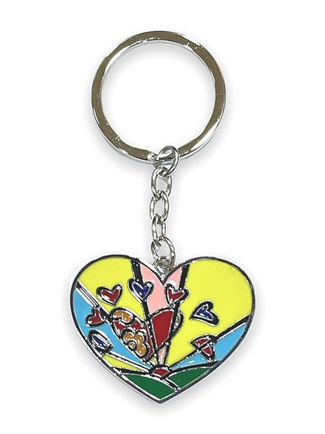 AUGEN Heart Shape Stainless Steel Key Chain With Key Ring