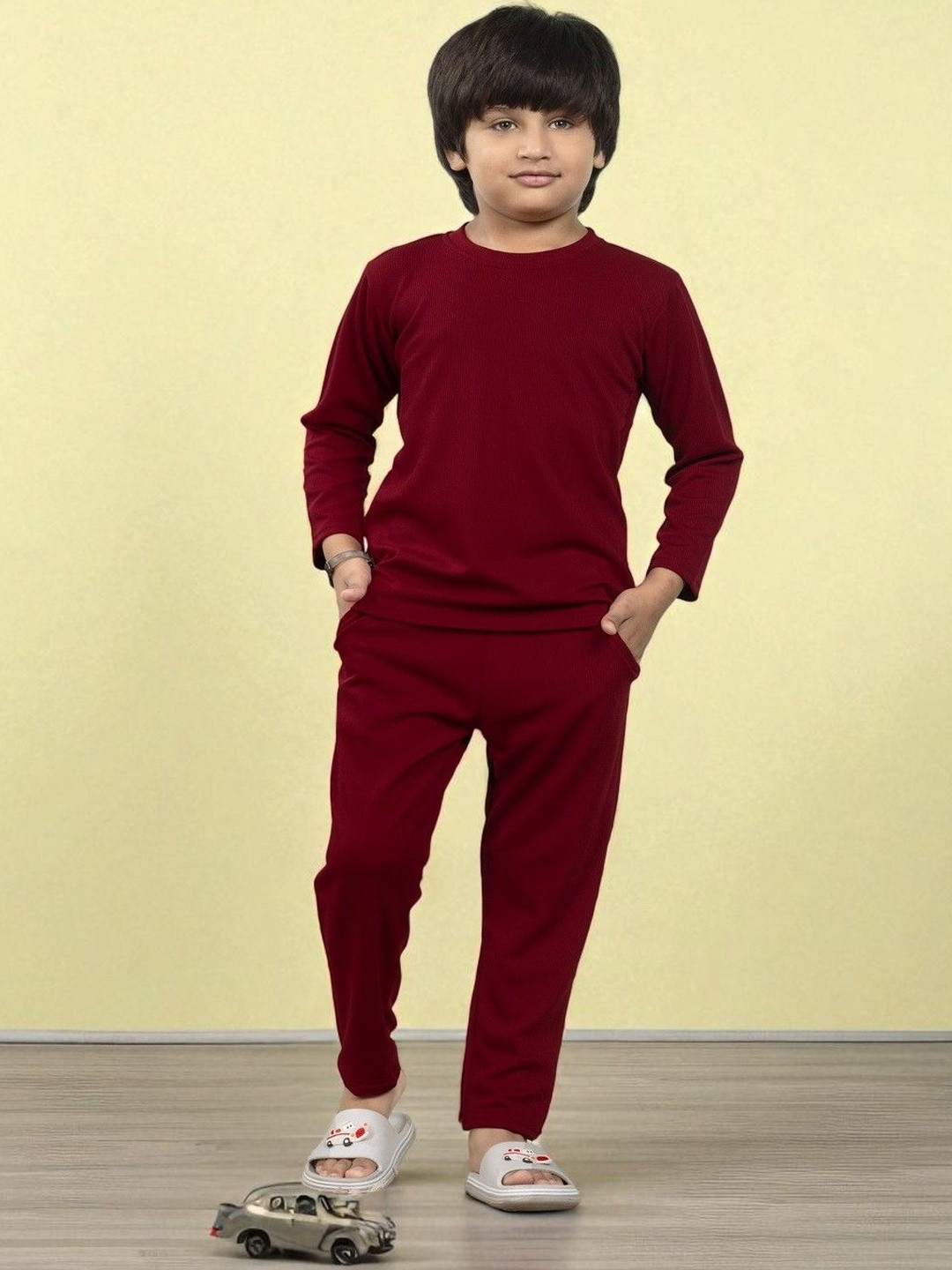 Club96 Boys Round Neck Long Sleeve Slip-On Night suit