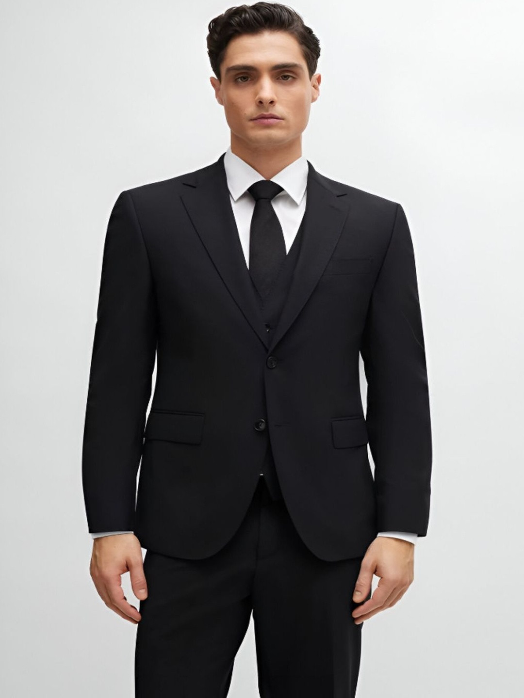 TIPTOP TRENDZ Notched Lapel Collar Single Breasted Cotton Blazer