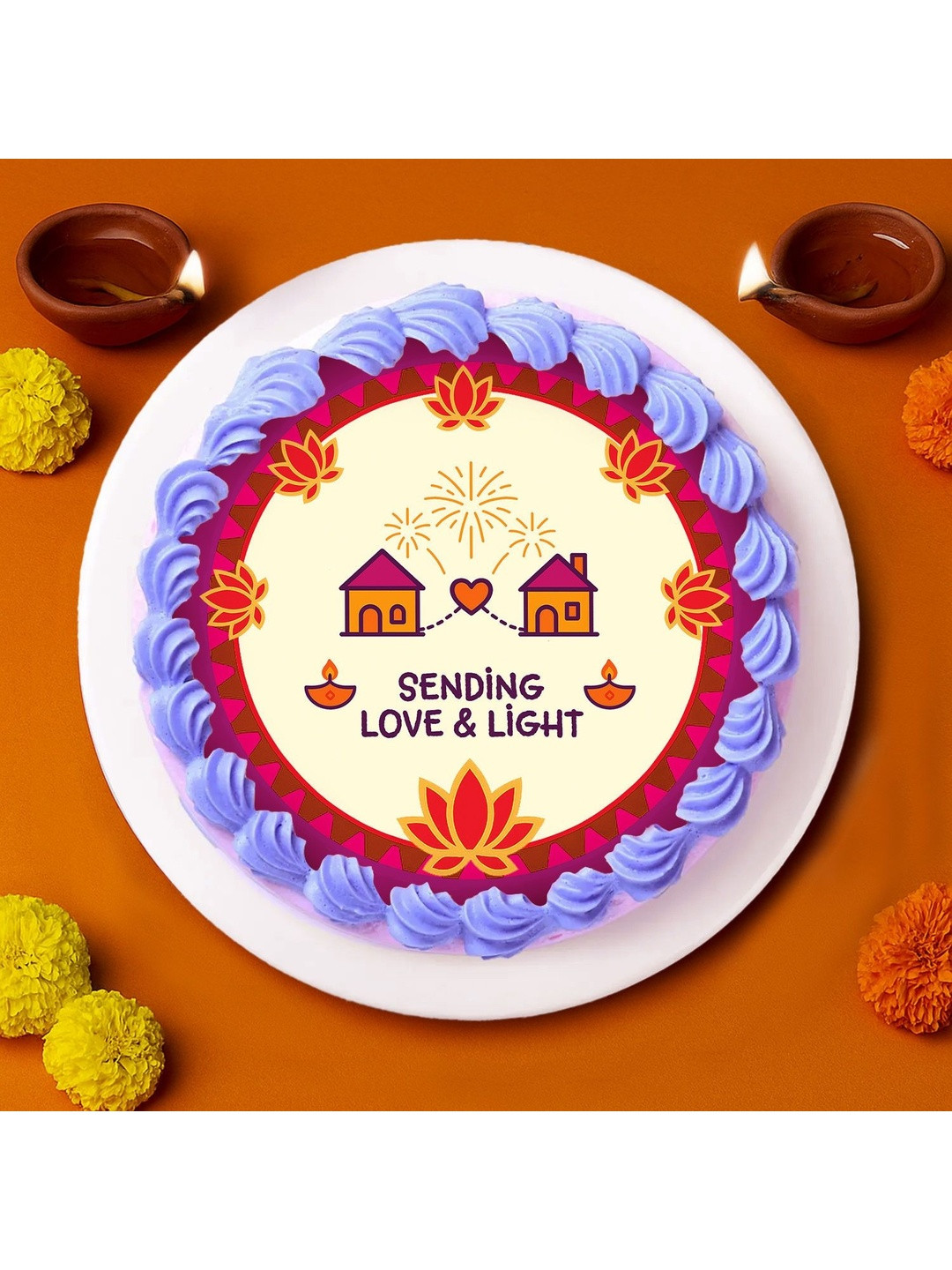 fnp Diwali Chocolate Flavor Eggless Rich in Flavour Round Cake-1Kg