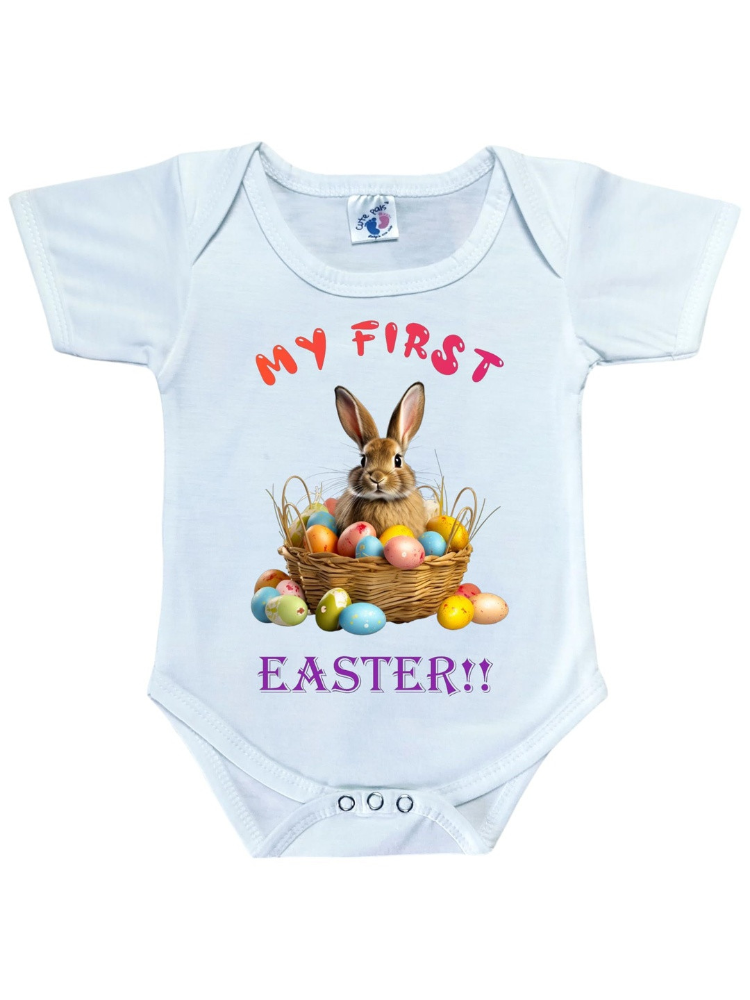 Cute Pals Unisex Kids  My First Easter Printed Cotton Bodysuits