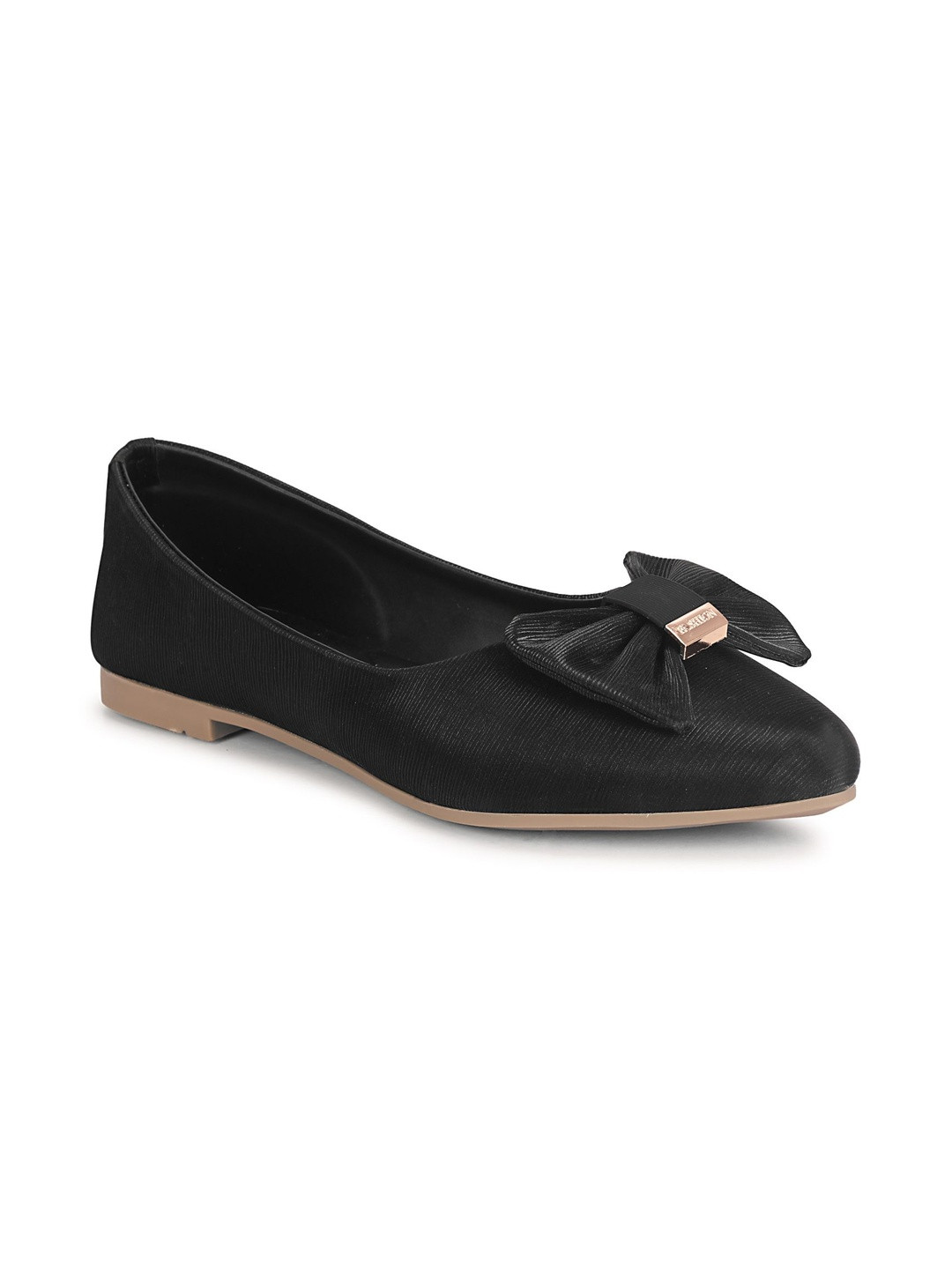 Luvfeet Cushioned Footbed Pointed-Toe Bow Details Ballerinas
