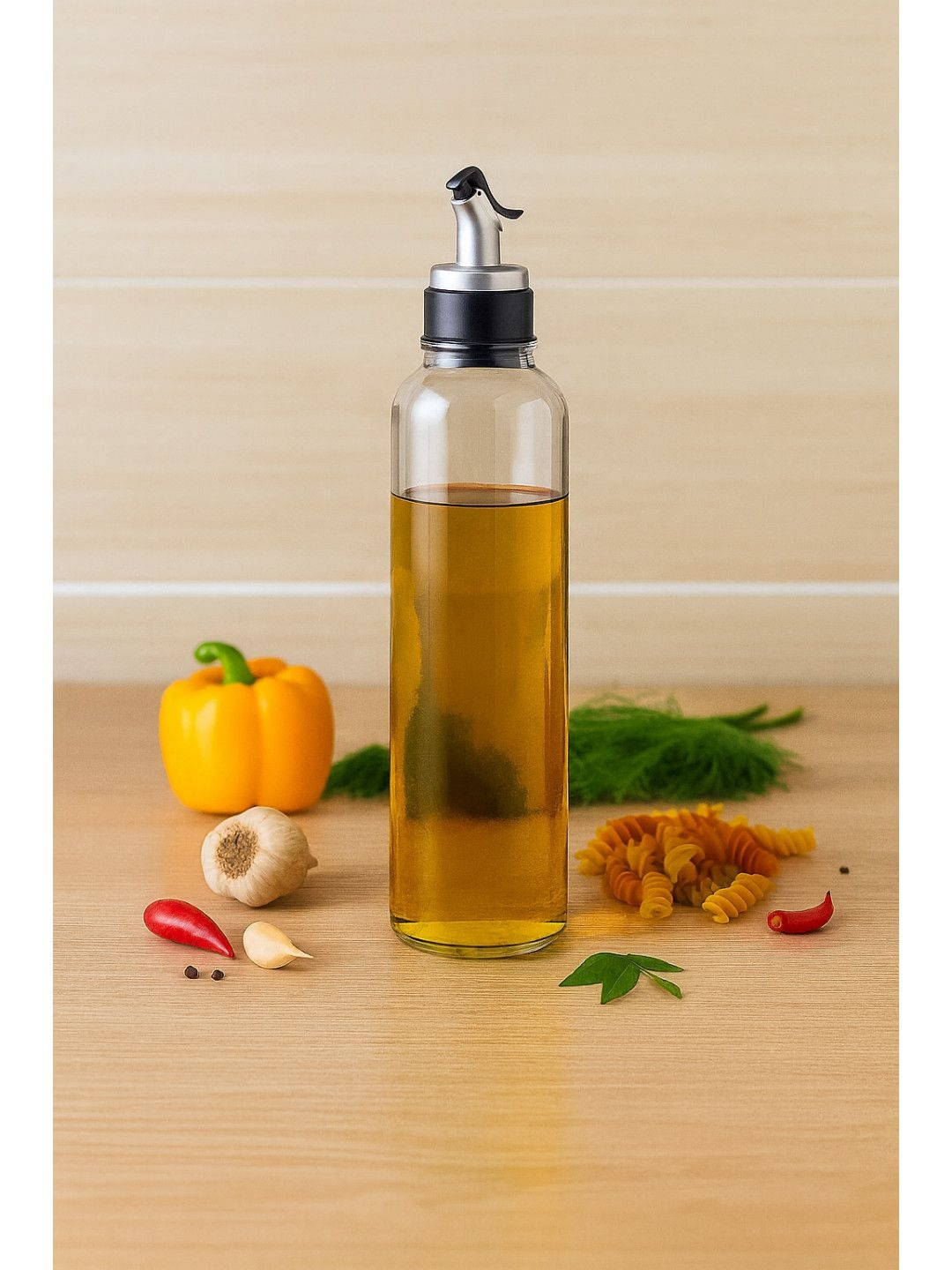 DeoDap Transparent Plastic Oil Dispenser 1L