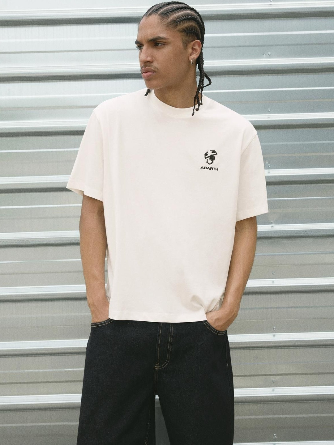 Bershka Men Short-sleeve Racing Abarth print T-shirt