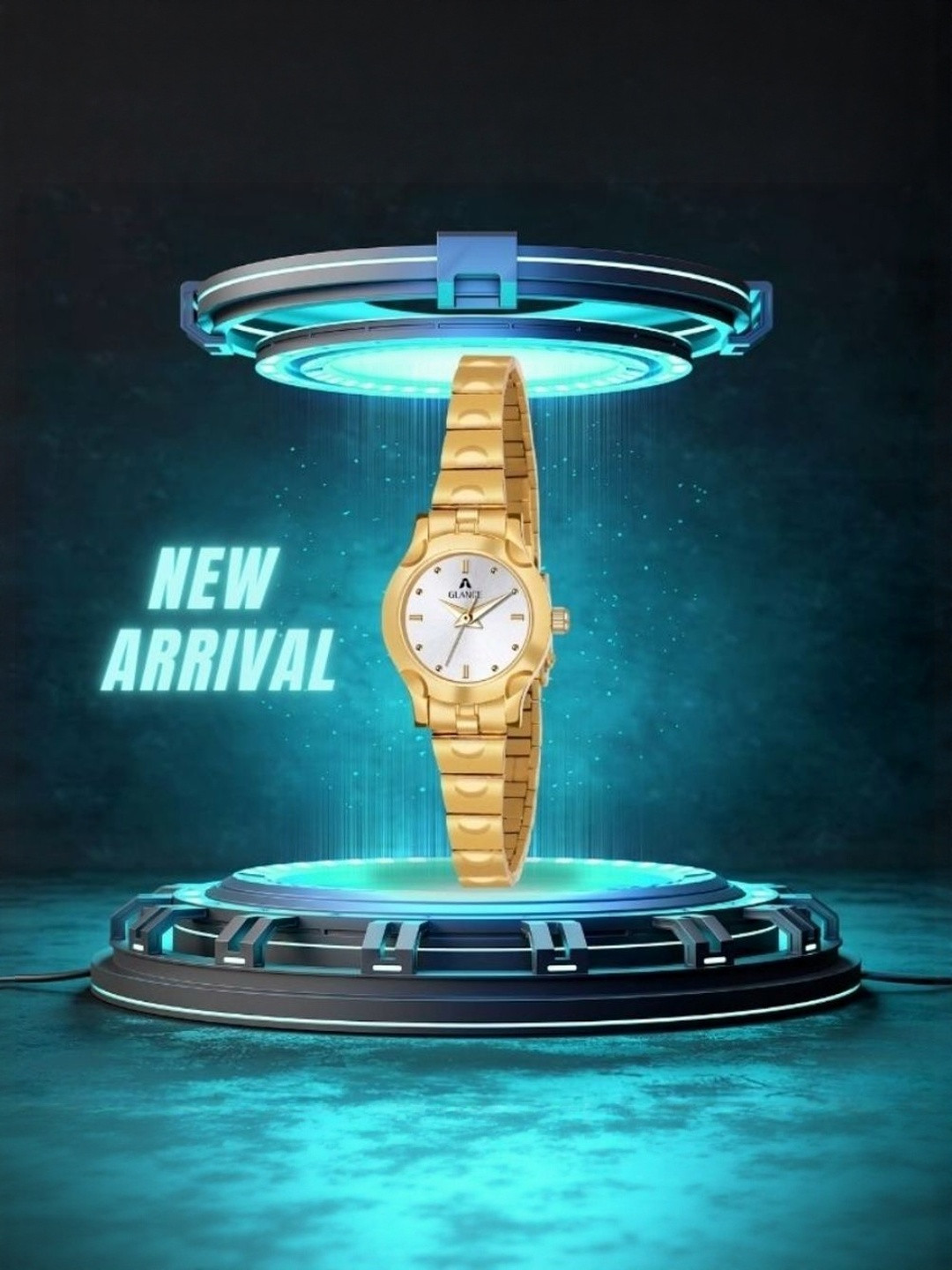 Aglance Women Round Dial & Metal Straps Analogue Watch New994_8019YM03