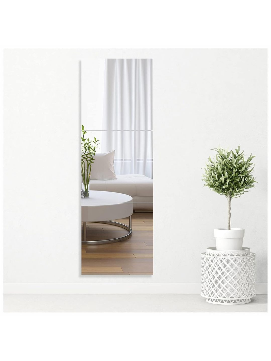 windowera White 3Pcs Rectangular Glass Bathroom Wall Mirrors