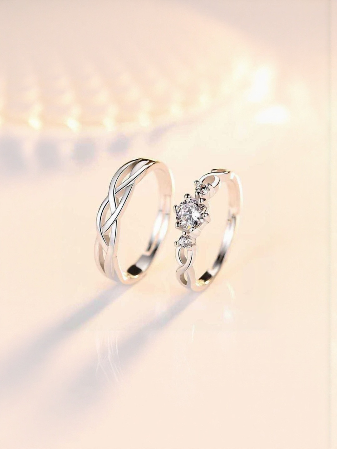 Teeragaj Set Of 2 Claw Detail Adjustable Finger Rings