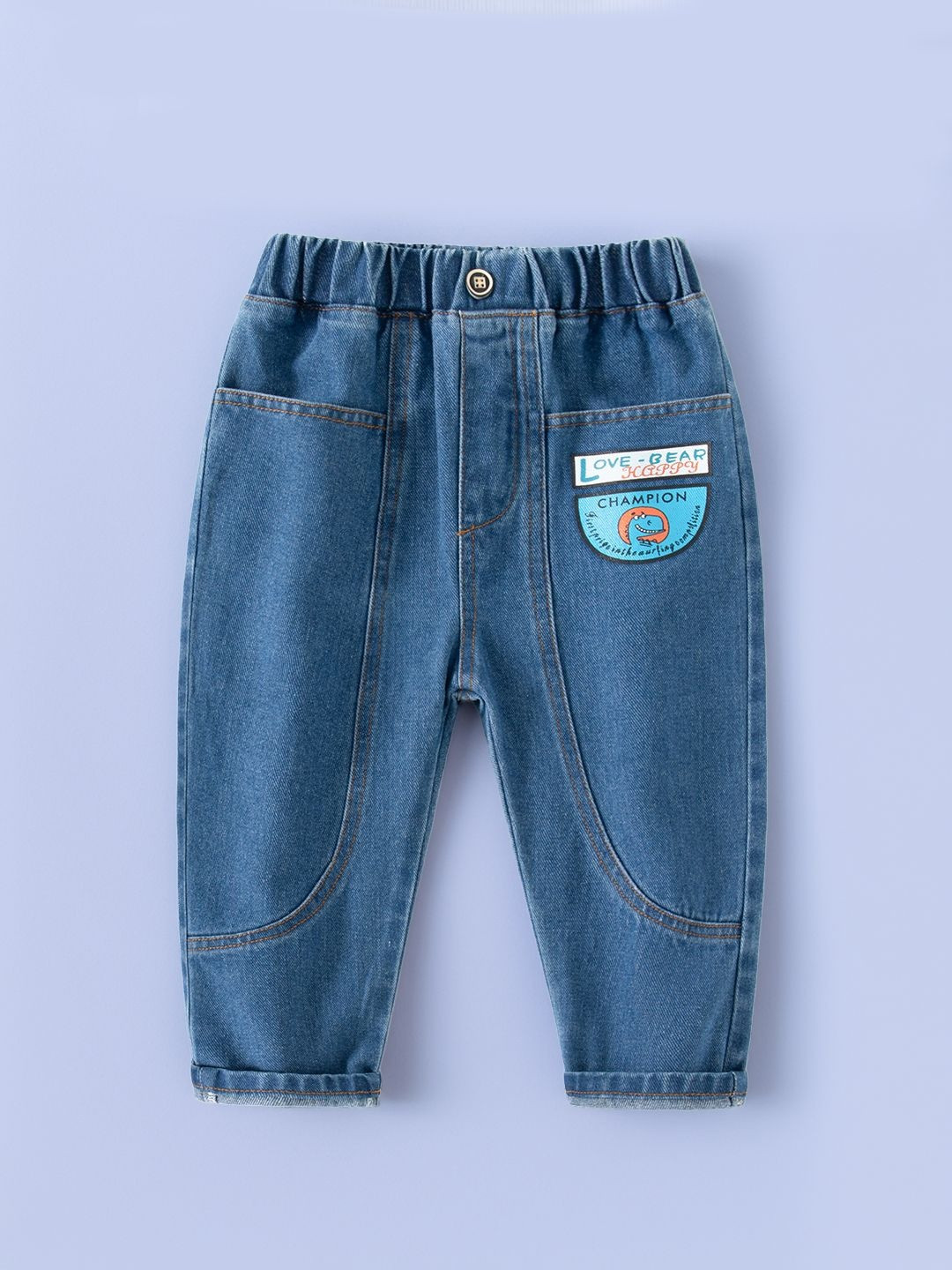 Xsole Boys Dark Blue Relaxed Fit Mid-Rise Elasticated Slip On Jeans