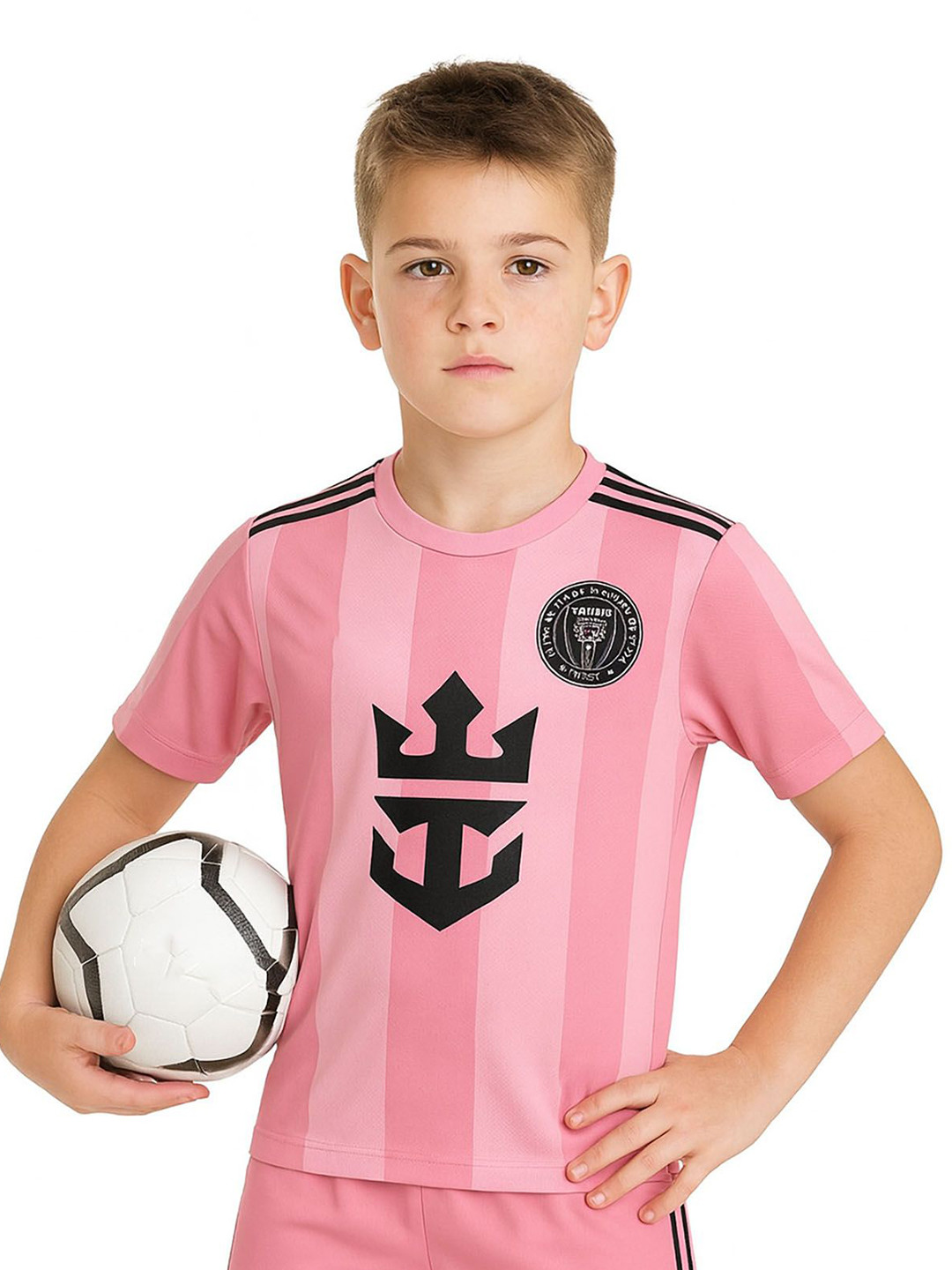 dostitch Boys Typography Printed Round Neck Polyester Dri-FIT T-shirt