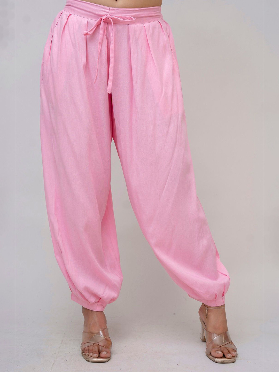 PalloStyle Women Solid Mid-Rise Loose Fit Harem Pants