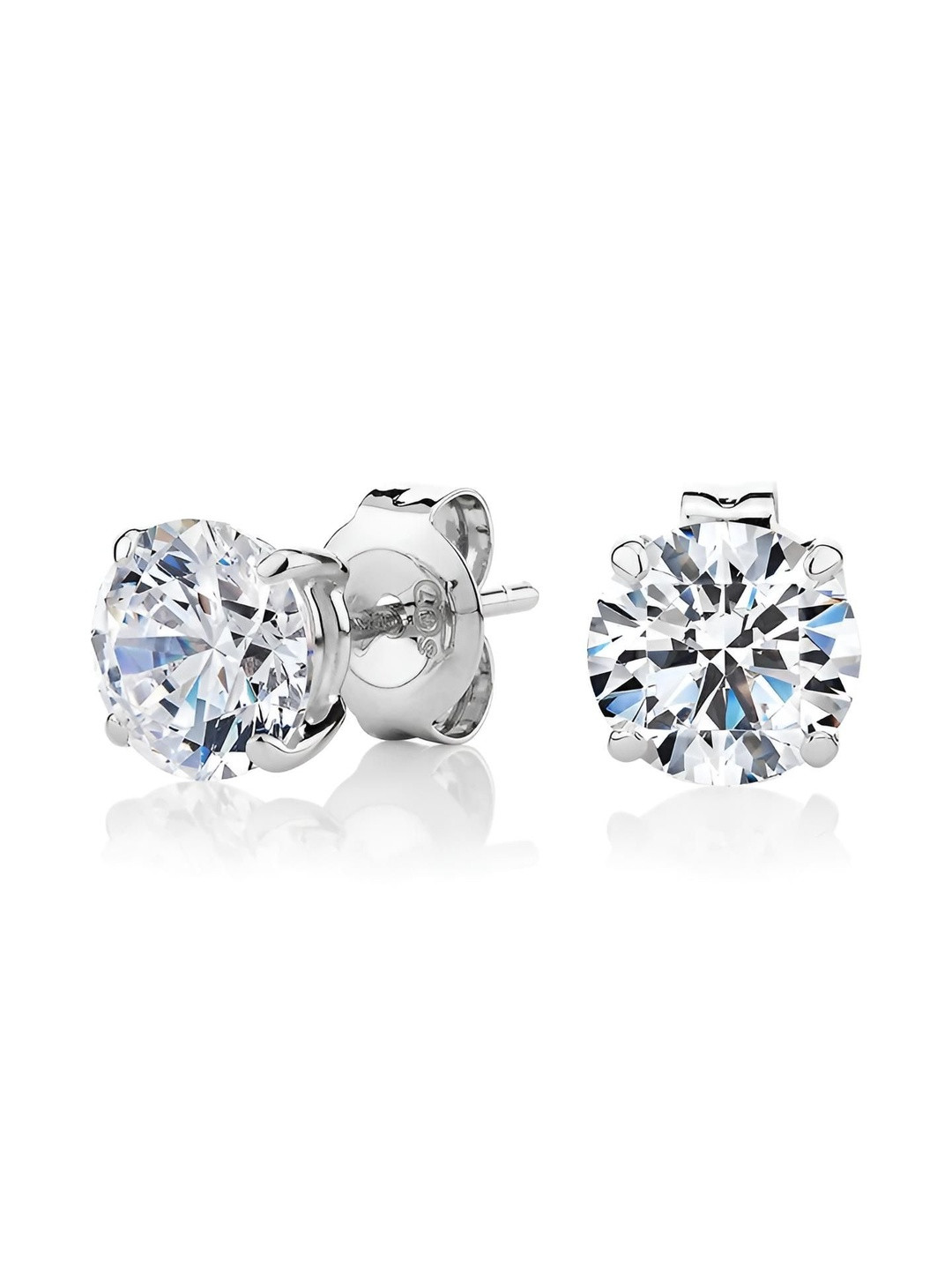 RAGABANDHA DESIGN STUDIO 925 Sterling Silver-Plated Zircon Studded Circular Shaped Studs