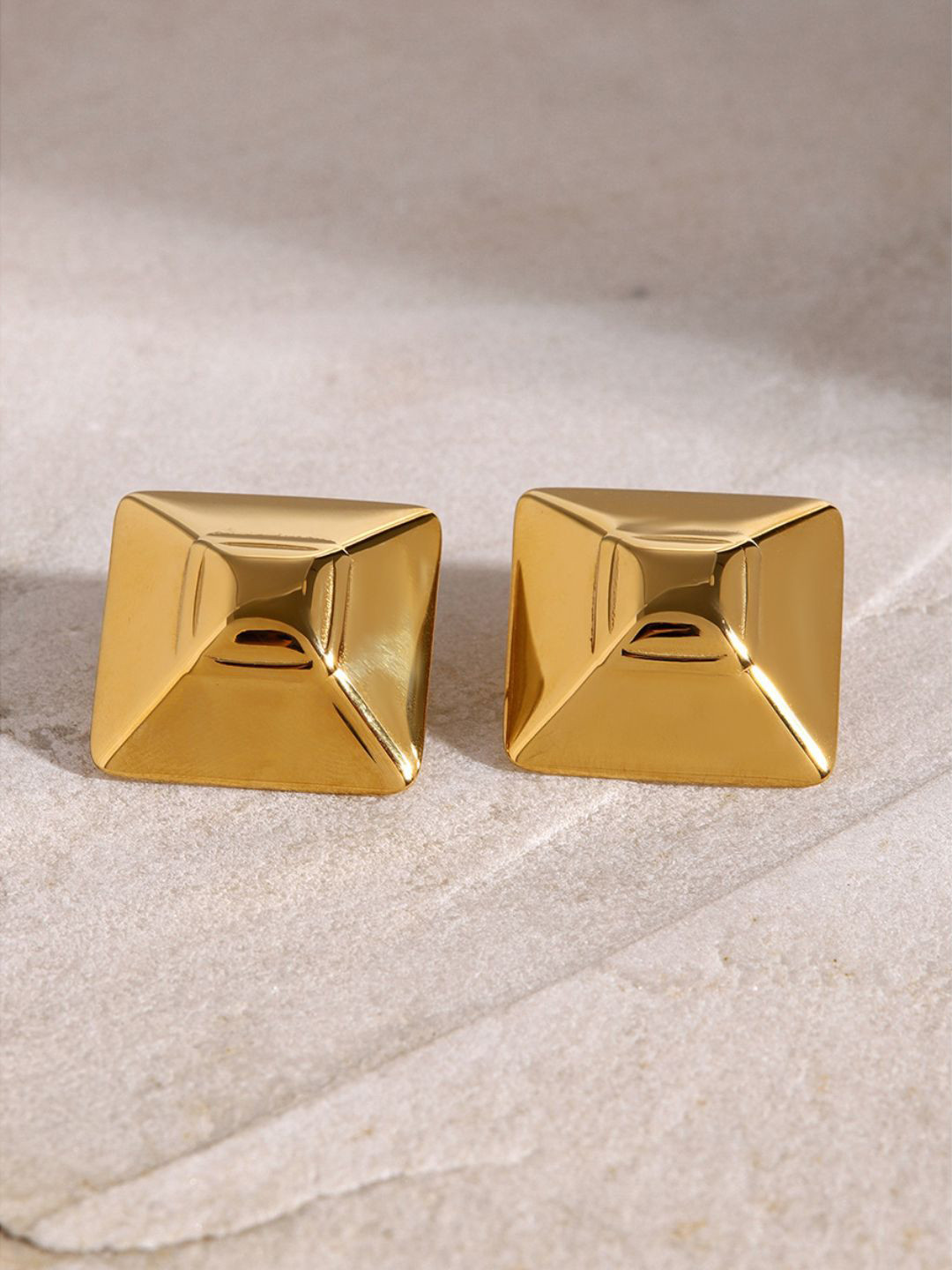 ShopSiiri 18K Gold-Plated Anti Tarnish Squared Up Earrings