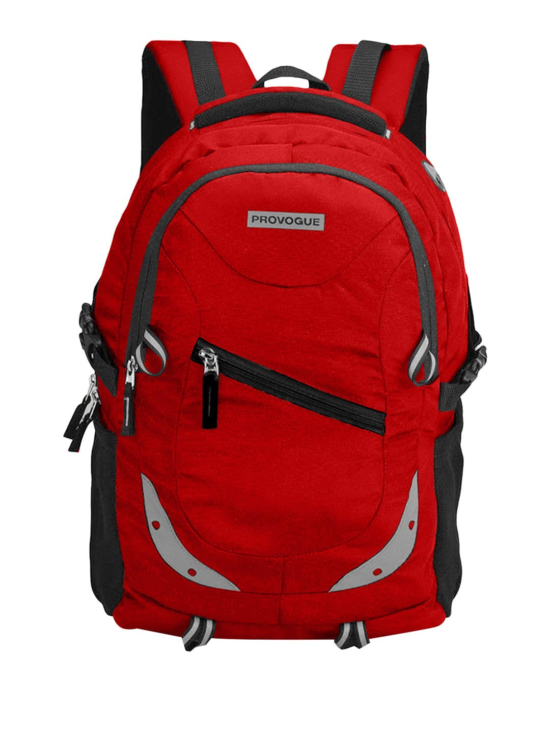 Provogue Unisex Red & Black Brand Logo Backpack with Reflective Strip 35 L