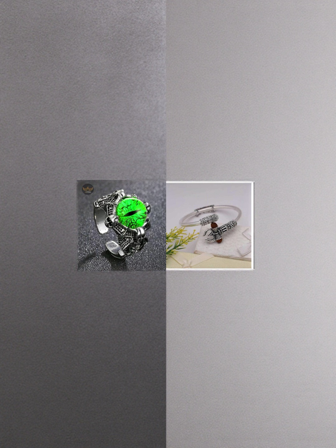 Teeragaj Set of 2 Om Adjustable Finger Rings